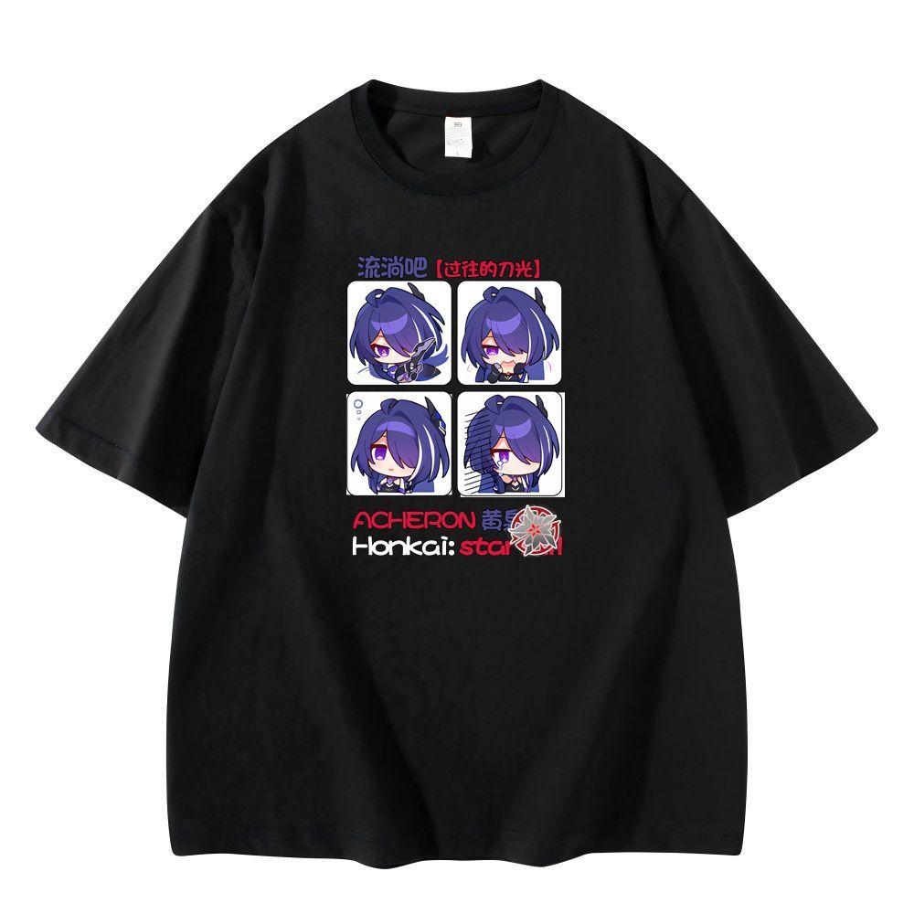 New Anime Honkai Star Rail Firefly Cosplay Printed Short Sleeve TShirt Casual Tee Fashion Vintage Shirts Versatile In Summer