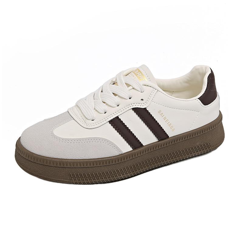 

Retro German training shoes women s 2025 summer and autumn new breathable platform white shoes versatile and popular sports and leisure board shoes 35 коричневый