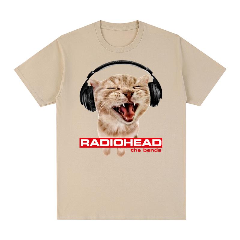 

Radiohead The Bends Vintage T-shirt Orange Cat Concert Fan Gift Cotton Men T shirt New Tee Tshirt Womens Tops M