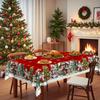 Christmas Rectangle/Round Tablecloth, Christmas Themed Tablecloth, Winter Yeti Red Waterproof Washable Tablecloth