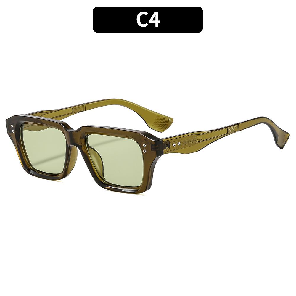 Square Frame Rice Stud Sunglasses Outdoor Retro Inspired UV400 Protection Sun Glasses Trendy Vintage Eyewear for Unisex
