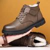 Autumn Fashion Men's New Winter High-top Snow Boots Warm Boots Plus Velvet Warm Cotton Shoes Men's Winter Boots Size 38-44