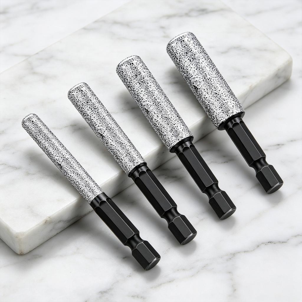 4/7Pcs 2-in-1 Hexagonal Shank Hole Opener Anti-wear Brazed Dry Drill Bit Set Dual-Purpose Dry/Wet Use for Electricians Plumbers