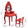 1:12 Dollhouse Miniature Wooden Makeup Dressing Table With Stool Dressing Cabinet Storage Cabinet Dolls Bedroom Bathroom Furniture Decor
