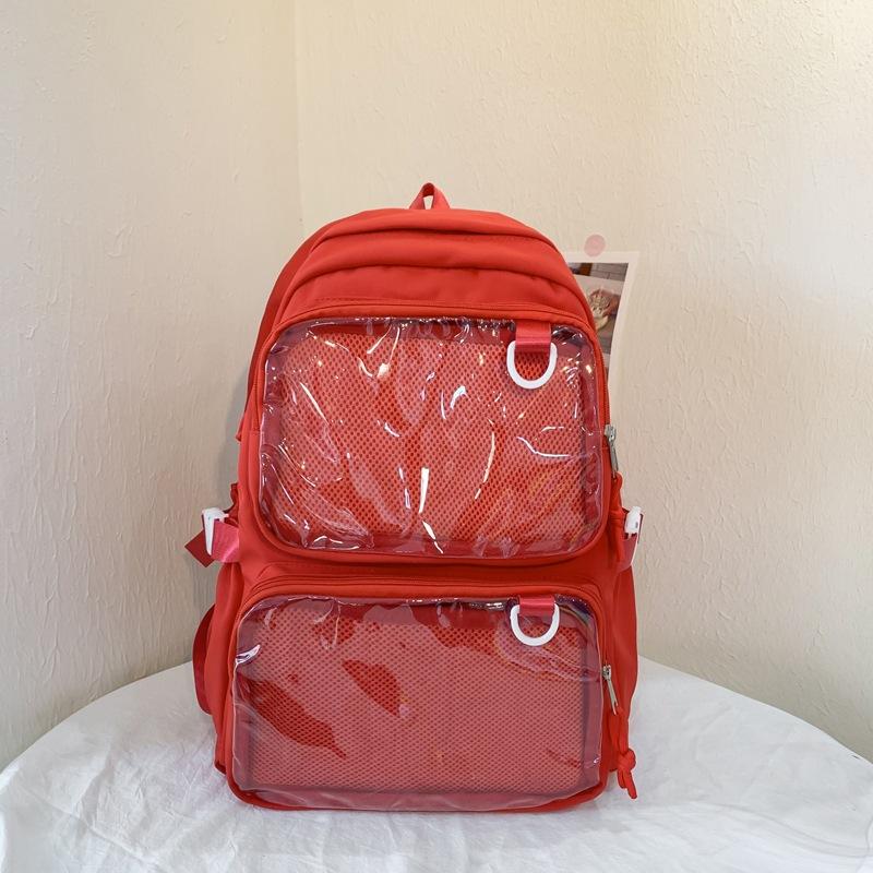 Large Capacity Transparent Backpack College Style Primary and Secondary School Students DIY Decorative High Value Backpack