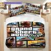 Vibrant Collage Grand Theft Auto V Characters Bedding (1 * Duvet Cover + 2 * Pillowcase, Without Core) 2D Flat Christmas Birthday Gift Bedding Set