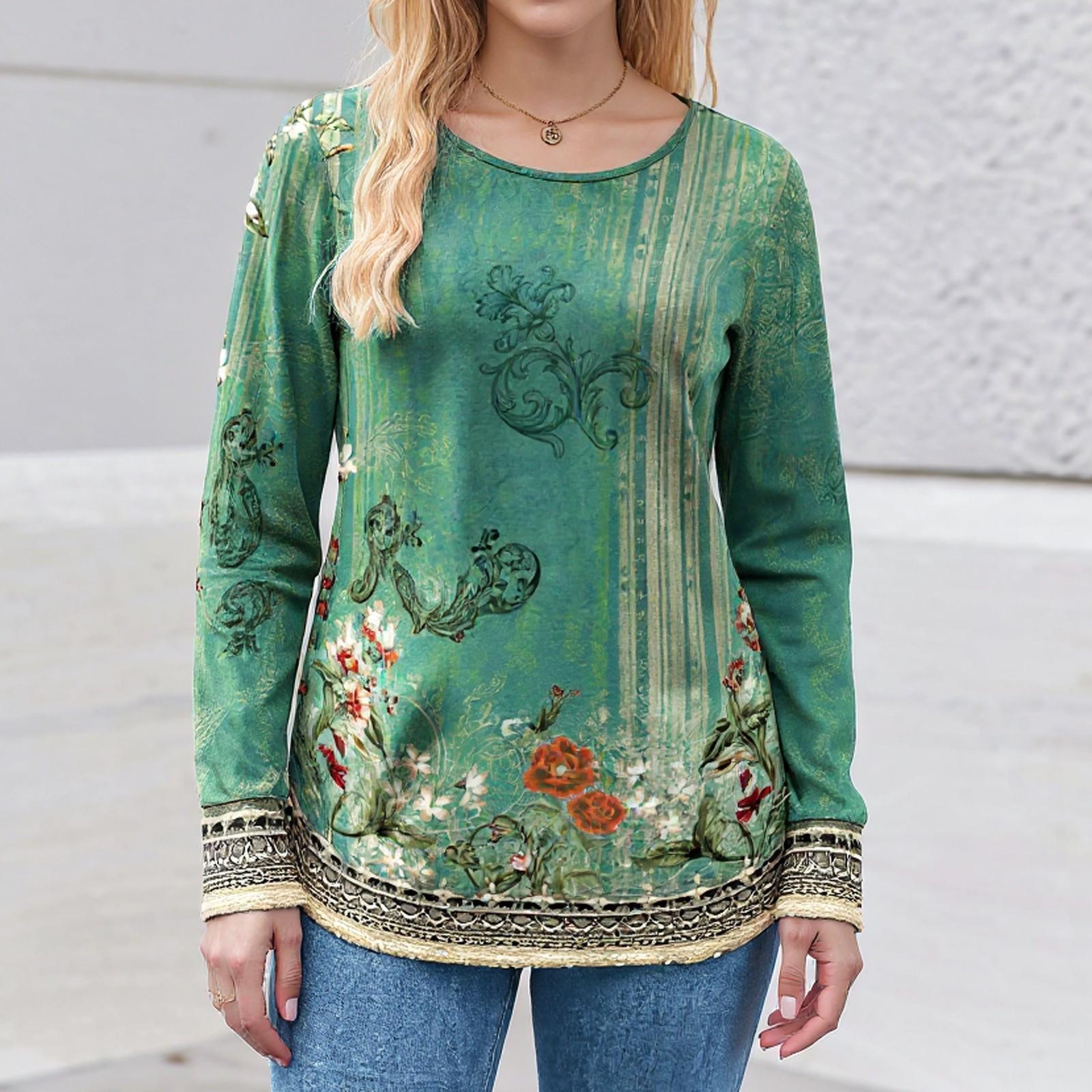 

Женская рабочая одежда с принтом, покатый воротник и двухслойные карманы, базовый верхний пуловер M