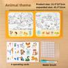 Magic Water Drawing Book 2-in-1 DIY Hand-on Puzzle Reusable Scene Stickers Educational Learning Cognition Toys for Kids Gift