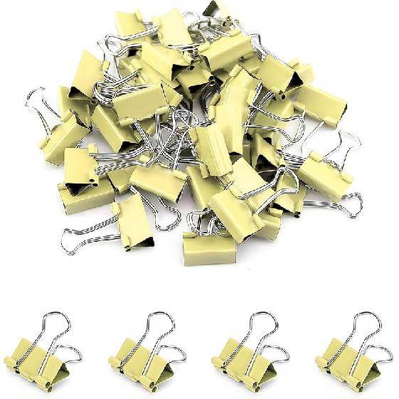 50 Pack Small White Binder Clips 3/4 Inch (19 Mm), Colored Little Paper Clamps, Tiny Mini Paper Clips for Office Home School Business 0.75"
