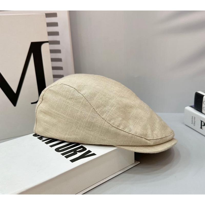 Beret Spring and Summer Breathable Cotton and Linen Retro Cap Versatile Forward Hat Men's Trendy Hat Women