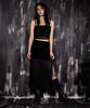 Digeunolusileu Velour See-Through Layered Long Skirt