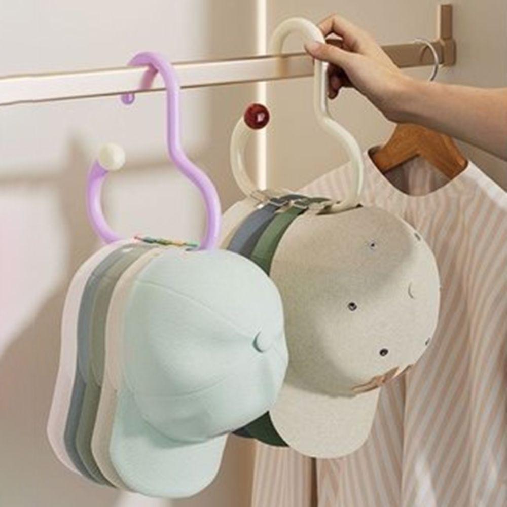 6Pcs Anti Slip Circle Ring Hat Hanger Plastic Hat Storage Hook Round Scarf Tie Hanger  Wardrobe