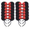 12 Stück Mausohren Stirnband Mädchen Festival Stirnbänder Schwarze Pailletten Schleife Haarband Kinder Geburtstagsfeier Haarschmuck Geschenk