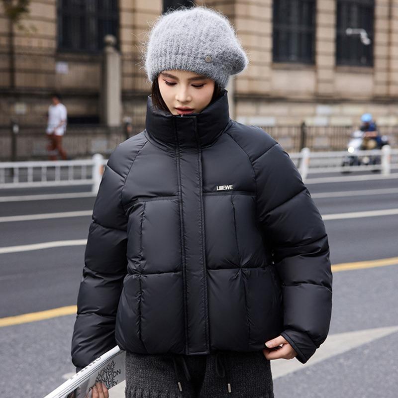 Down cotton clothes women's autumn and winter thickened short stand-up collar new winter small loose bread clothes jacket