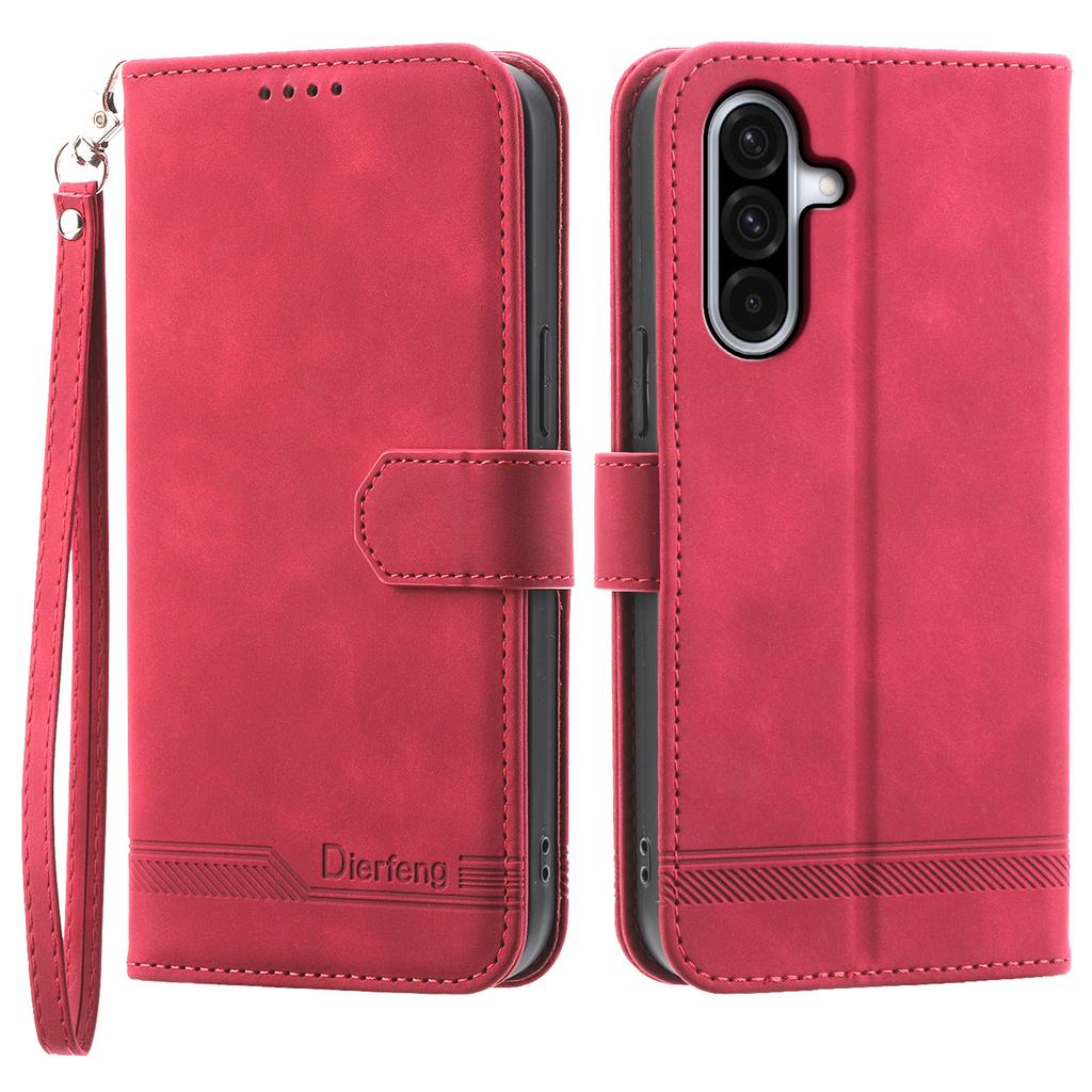 Кожаный чехол для Samsung Galaxy A56 5G с тиснением линий, чехол-кошелек для телефона