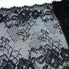 24.5cm wide Black Stretch Lace, Floral Elastic Spandex Lace Fabric for Lingerie, Bra, Underwear, Sewing & Crafting