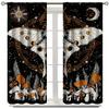 Lot de 2 rideaux de fenêtre soleil et lune pour adolescents et adultes, rideaux jaunes en forme de champignons, phases de lune, astrologie, rideaux de fenêtre pour chambre à coucher
