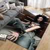 Bill Kaulitz Flannel Printed Carpet, Home Sofa Decoration for Living Room & Bedroom, Non‑Slip Play Flannel Floor Mat for Game Room