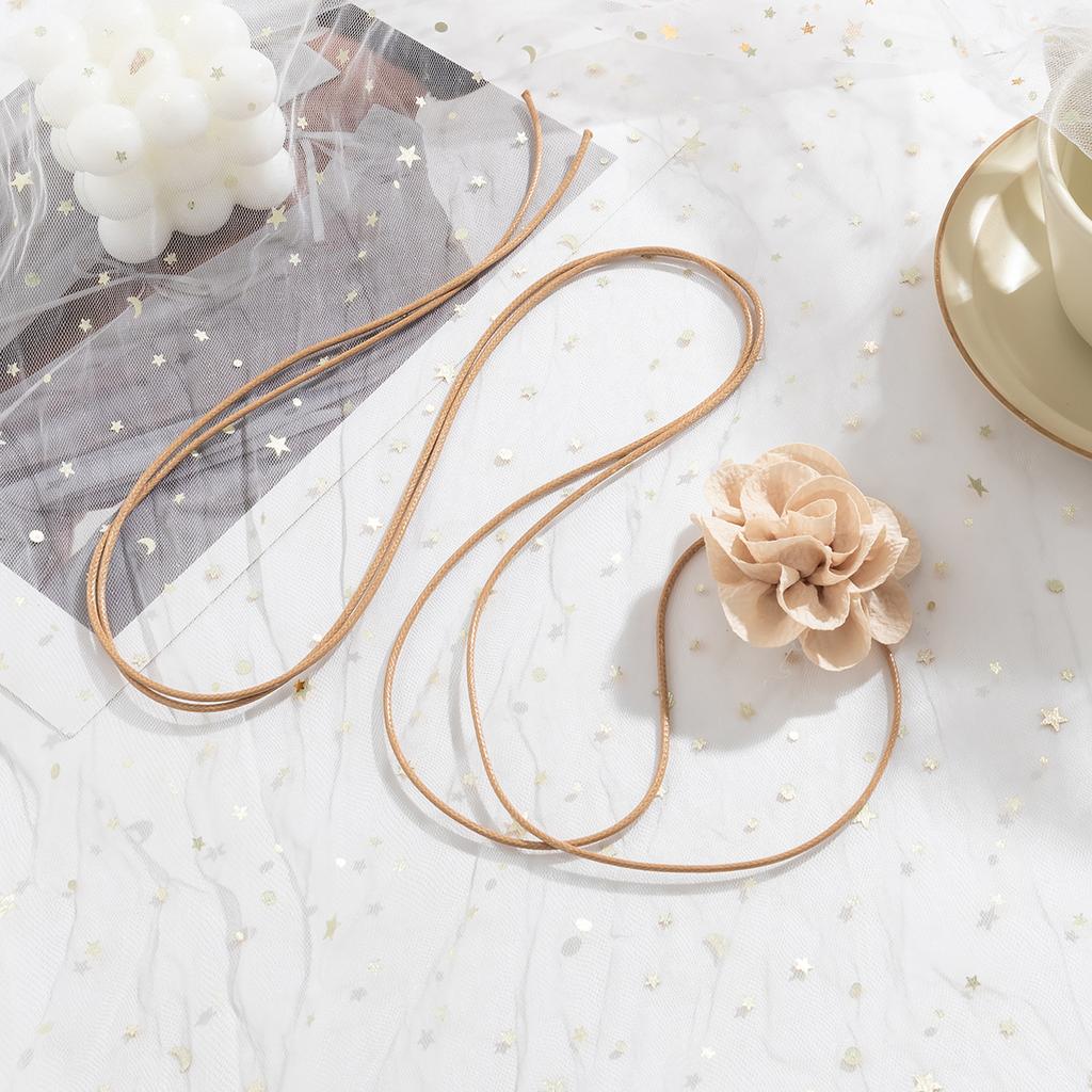 Elegant Long Rope Chain with Large Flower Choker Necklace for Women Trendy Charms Ladies 2026 Fashion Jewelry On Neck Decoration