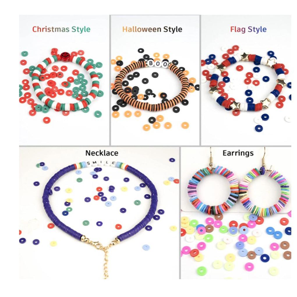 6000 kusů/sada Polymerové korálky Náhradní Opakovaně použitelné Náramek Šperky Náhrdelník Přívěsek Náušnice Výroba Korálky Příslušenství