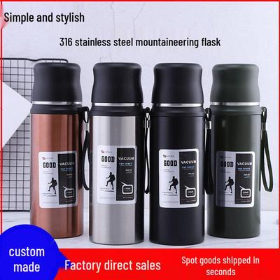 Isolierte Wasserflasche mit großem Fassungsvermögen, Klappdeckel, 304 Edelstahl – Tragbares Geschenk für Outdoor-Aktivitäten