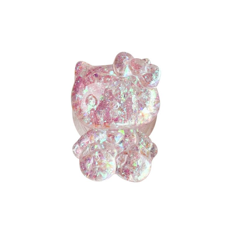 Cartoon Laser Colorful Kt Cat Mobile Phone Airbag Bracket Back Sticker Retractable Back Sticker Desktop Cat Support Frame