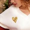 Gold Silver Color Heart Shape Brooch Minimalist Metal Enamel Heart Pins  for Fashion Jewelry Gift