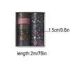 12-roll Retro Starry Sky Washi Tape Set, 2m Long / 1.5cm Wide, Stationery Supplies and Gift Decoration, a Gift for Friends