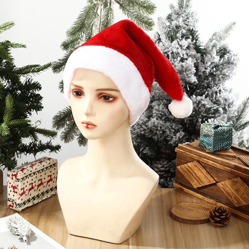 Christmas Party Decoration Supplies for Adults and Children. Universal Christmas Short-haired Plush Hats.