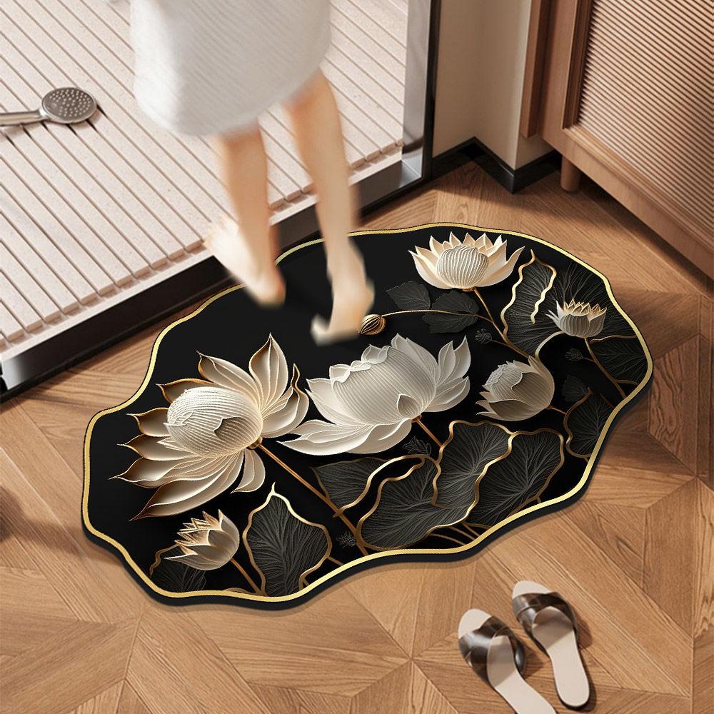 Bathroom Door Absorbent Mat Quick Drying Mat Dirt Resistant and Non Slip Bathroom Mat