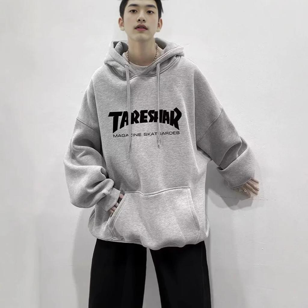 Trendiger Herren Hoodie Sweatshirt Koreanisch Locker Amerikanischer Retro Stilvoll Student Fleecegefüttert Jacke Lässig Lockere Passform aus China