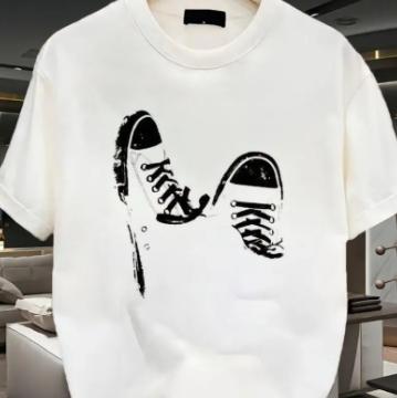 Unisex Minimalist Print Cotton Crewneck Breathable Summer Basic Loose Fitted Casual Graphic Tee