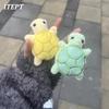 Squeaky Mini Cute Turtle Dog Plush Chew Toy for Puppies Teething Soft Safe Rubber Dental Health Interactive Sound Pet