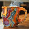 New Natural Resin Mineral Crystal Coffee Cups Colorful Large-Capacity Agate Crystal Cups Household Necessities