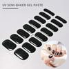 16Tips UV Semi-Cured Gel Nail Art Stickers Combo Pack Glitter High-Gloss Water-Proof Polish Wraps Full Cover Manicure Nails