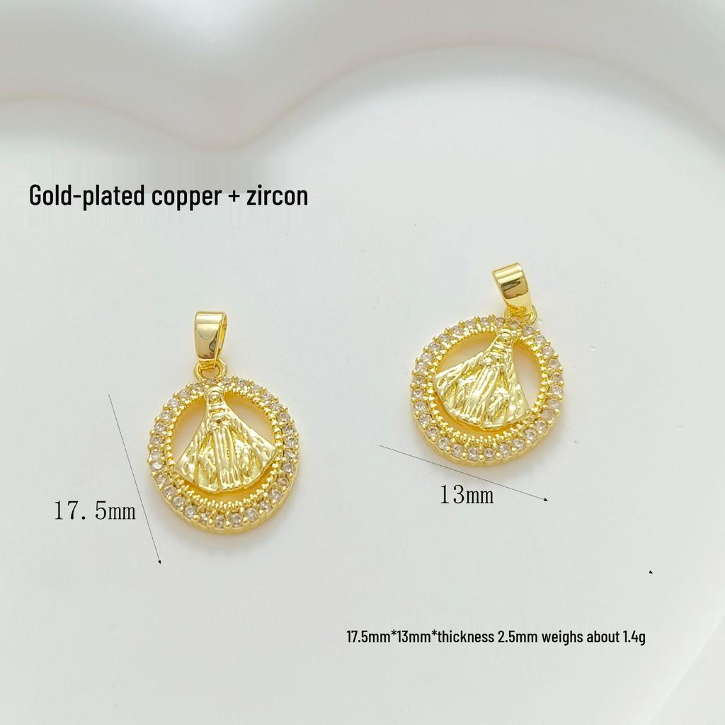 Gold-Plated Virgin Mary Pendant Necklace - Handmade Heart Design