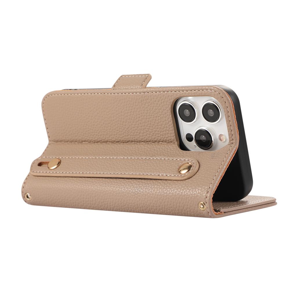 For iPhone 14 Pro Max Leather Case with Card Holder, Straps, Shockproof Wallet Phone Cover