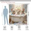 Cute Bunnies Taking Bath Shower Curtain Waterproof Easy To Clean Privacy Protection Print Fun Spring Art Design Durablematerials