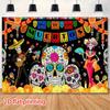 2D Flat Banner, Halloween Party Banner, Party Revelry, Skeleton Couple, Flowerszyc
