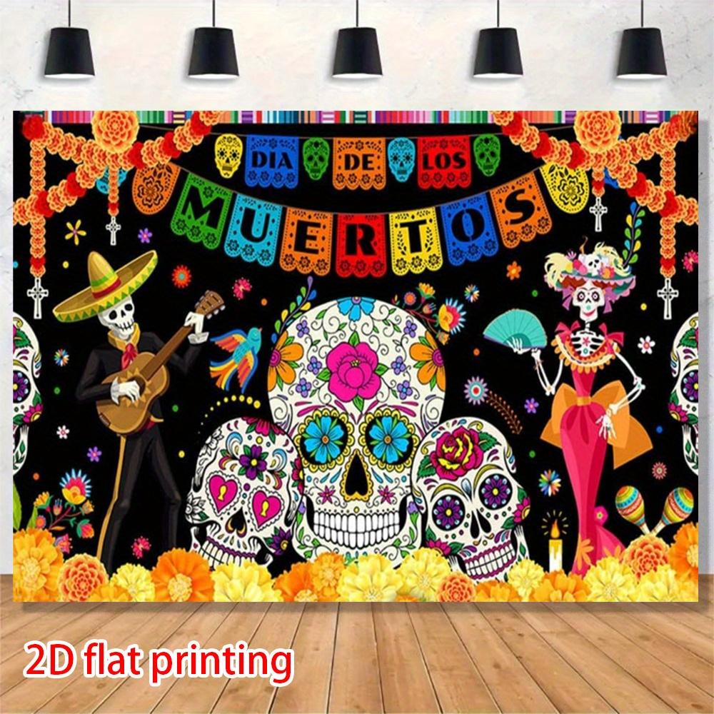 2D Flat Banner, Halloween Party Banner, Party Revelry, Skeleton Couple, Flowerszyc