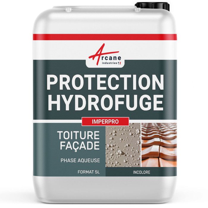 HYDROFUGE et ANTI TACHES imperméabilisant murs, sols, toitures et facades - IMPERPRO 5 L (jusqu'à 25 m²) -