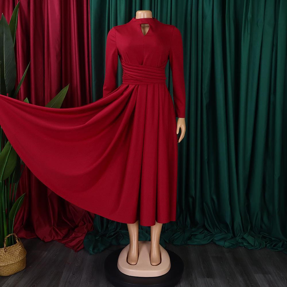 Damen Übergröße Plissee Afrikanisches Swingkleid - Neue Mode