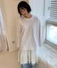 RONRON Heart Embroidered Long Sleeve T Shirt White