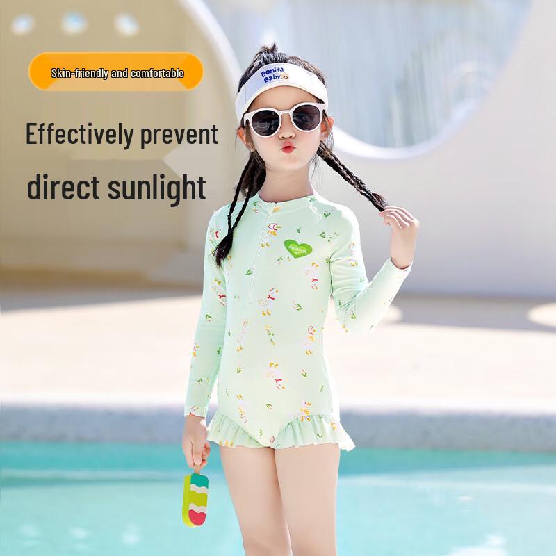 Warrior Girls' Sun Protection Long Sleeve One-Piece Swimsuit Set