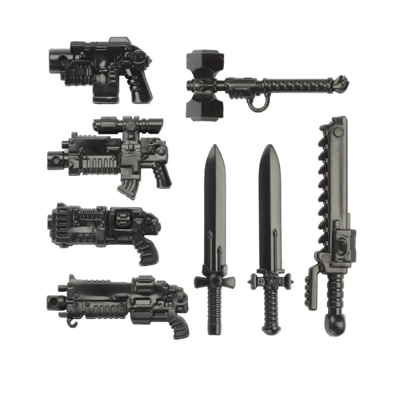 Building Blocks Characters Soldiers Military Accessories Guns Movie Peripherals Double-Sided Cloaks Helmets Swords Axes Toy Gift