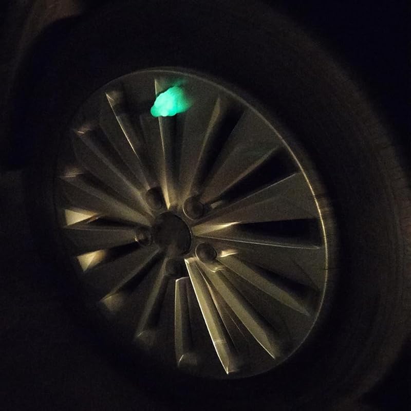 4PCS Valve Stem Caps Funny,Funny Tire Valve Caps,Glow In The Dark Valve Stem Caps,Glow In The Dark Tire Valve Caps(White)