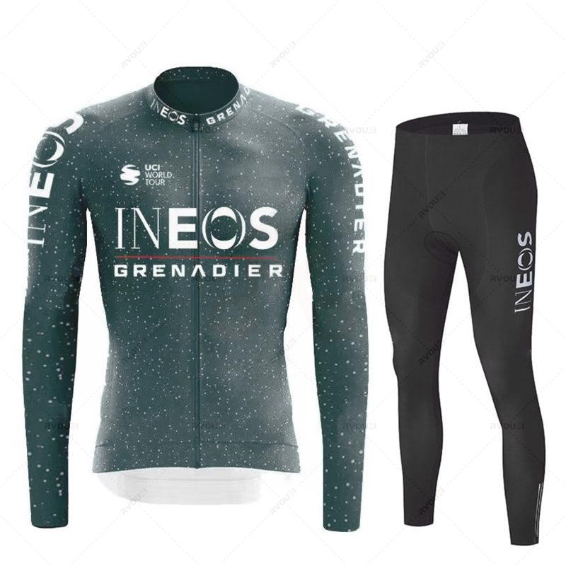 Ineos Grenadier Autumn Cycling Jersey Set Ropa Ciclismo Spring Long Sleeve Bicycle Clothing MTB Bicicleta Maillot Bike Culotte
