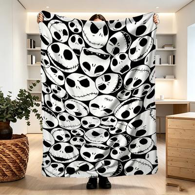The Nightmare Before Christmas Print Blanket - Soft & Comfortable, for Bedroom, Travel, Sofa, Home Decoration - Birthday Christmas Gift for Friend