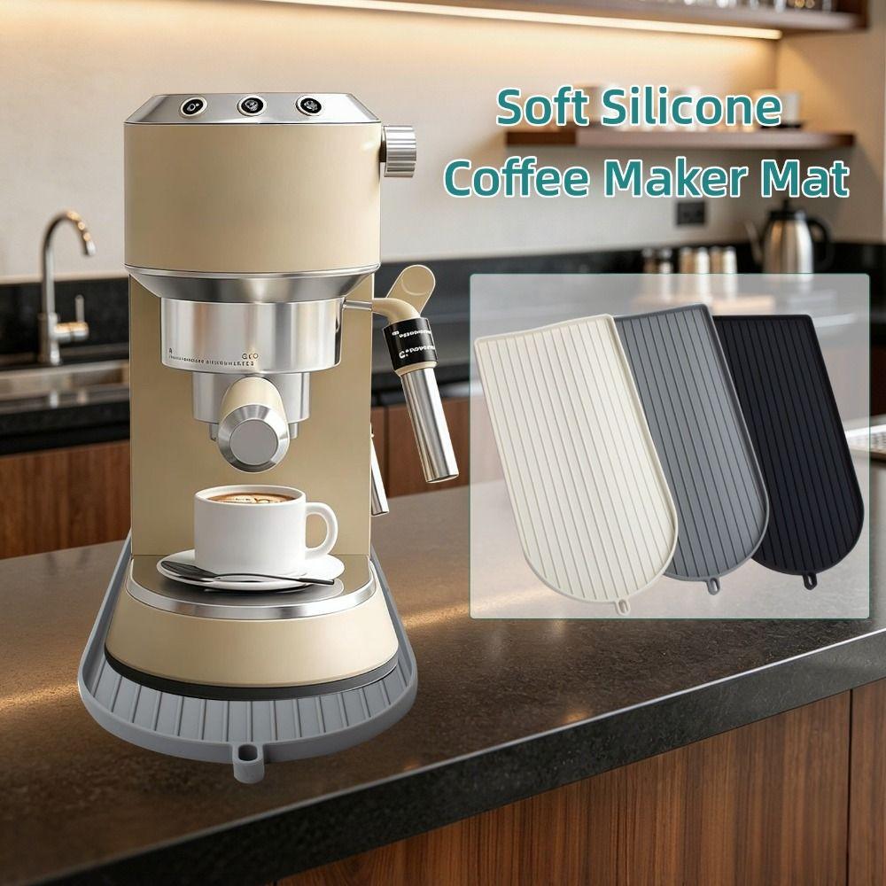 Raised Lip Edge Kitchen Counter Protector Silicone Drying Mat Durable Espresso Maker Mat Cafe Use