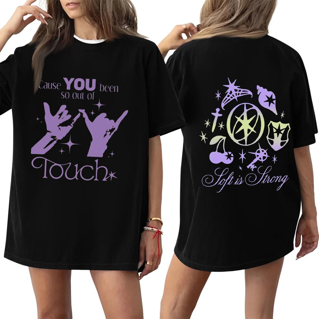 Dámské tričko s kulatým výstřihem, krátkým rukávem a potiskem